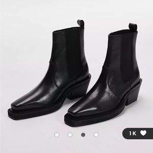 Topshop Maeve Leather Western Chelsea Boot size 7